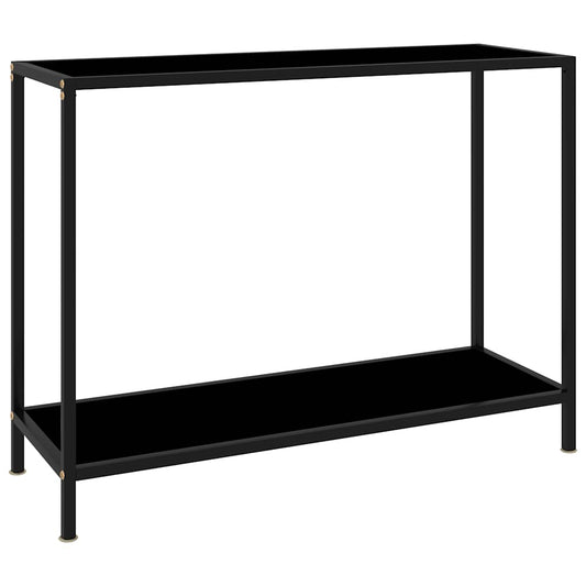 322836 vidaXL Console Table Black 100x35x75 cm Tempered Glass
