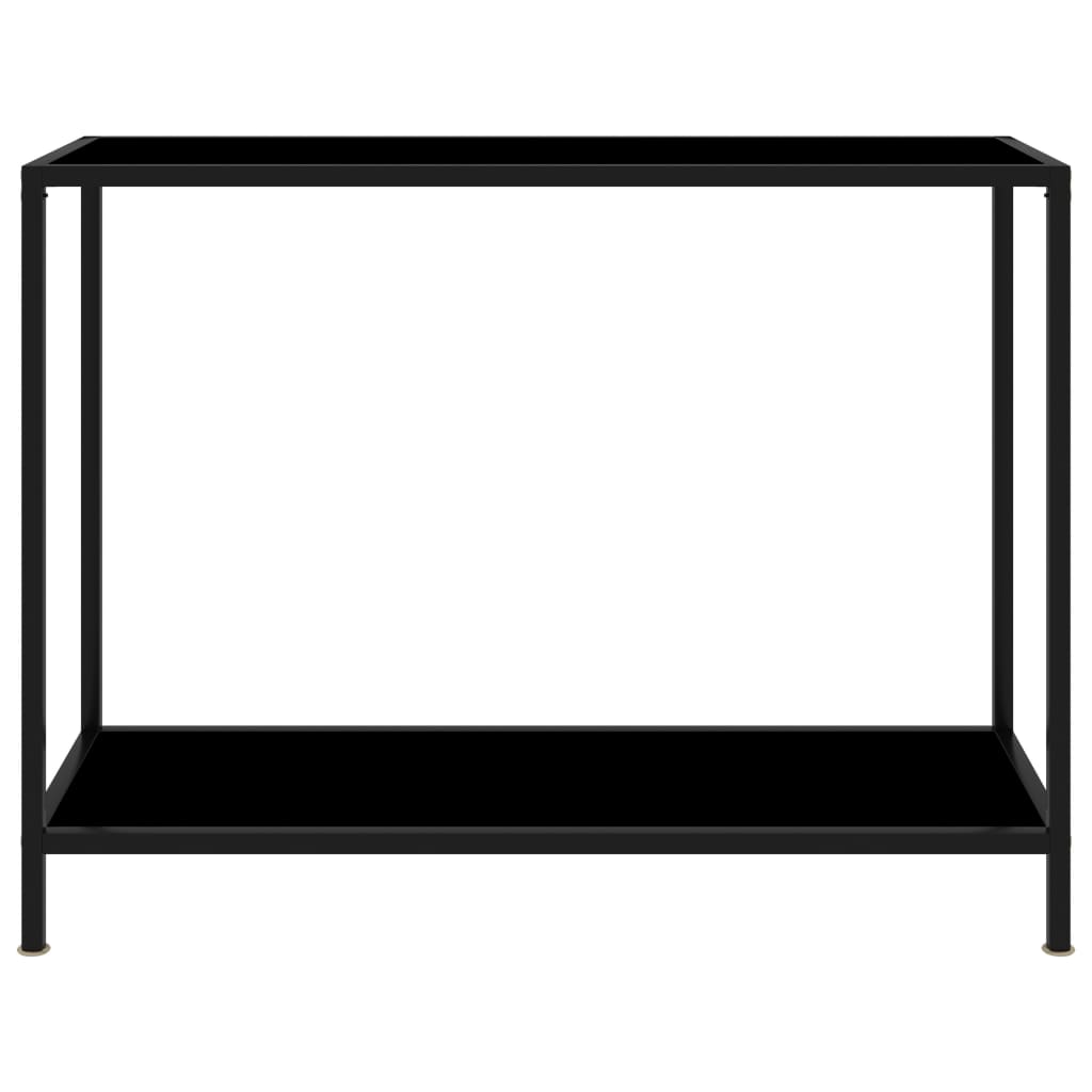 vidaXL Console Table | Black | Tempered Glass, Powder-Coated Steel
