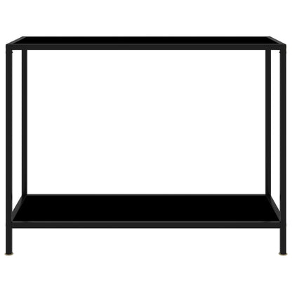 vidaXL Console Table | Black | Tempered Glass, Powder-Coated Steel