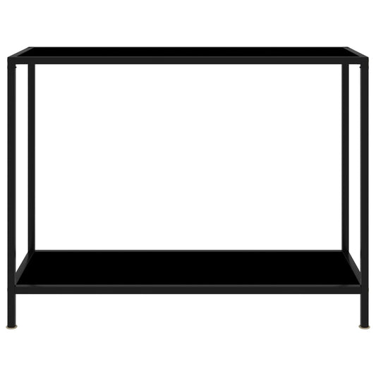 vidaXL Console Table | Black | Tempered Glass, Powder-Coated Steel