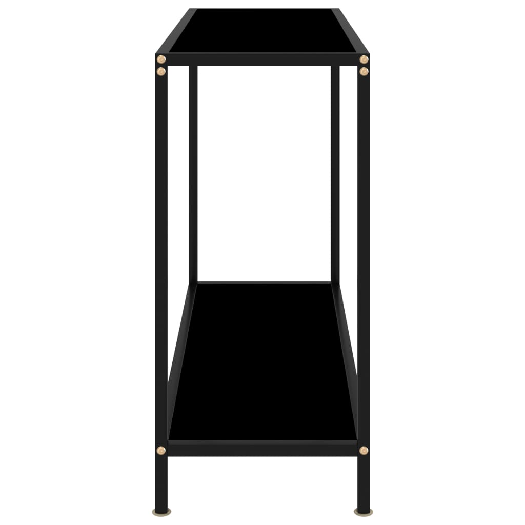 vidaXL Console Table | Black | Tempered Glass, Powder-Coated Steel
