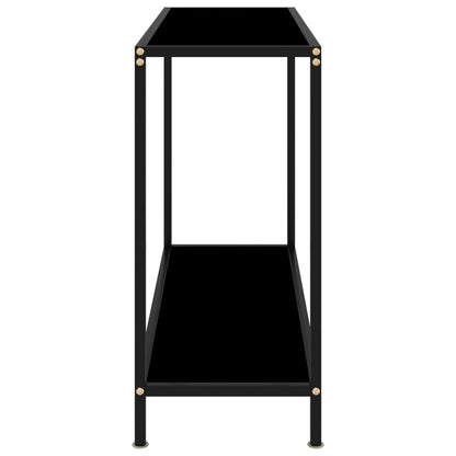 vidaXL Console Table | Black | Tempered Glass, Powder-Coated Steel
