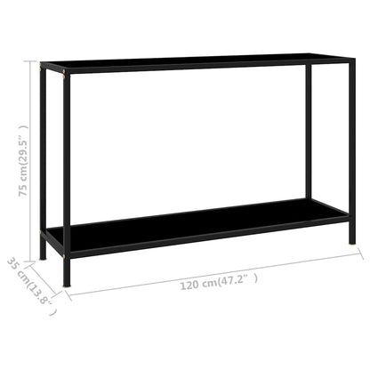 322840 vidaXL Console Table Black 120x35x75 cm Tempered Glass