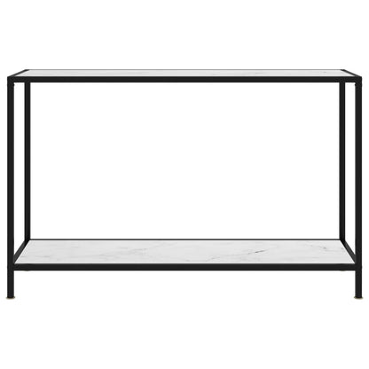vidaXL Console Table White 120x35x75 cm Tempered Glass