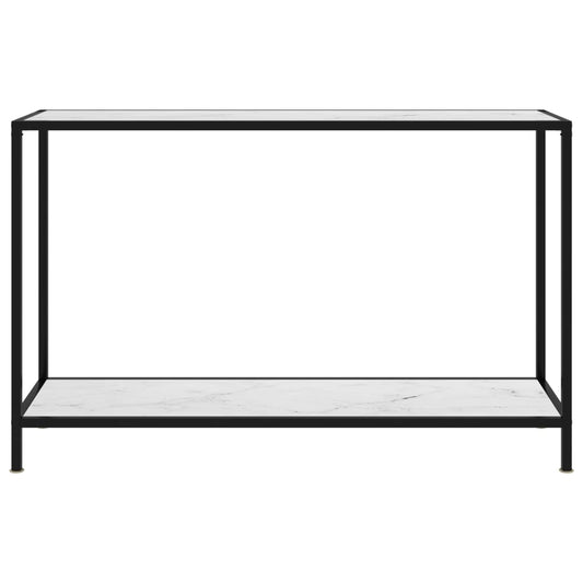 vidaXL Console Table White 120x35x75 cm Tempered Glass