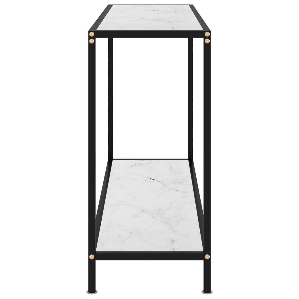 vidaXL Console Table White 120x35x75 cm Tempered Glass