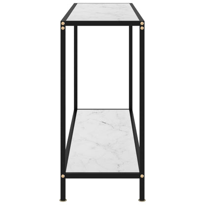 vidaXL Console Table White 120x35x75 cm Tempered Glass