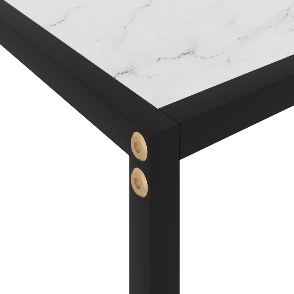 vidaXL Console Table White 120x35x75 cm Tempered Glass