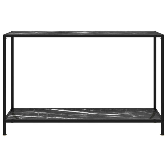 vidaXL Console Table Black 120x35x75 cm Tempered Glass