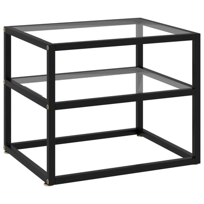vidaXL Console Table Transparent 50x40x40 cm Tempered Glass
