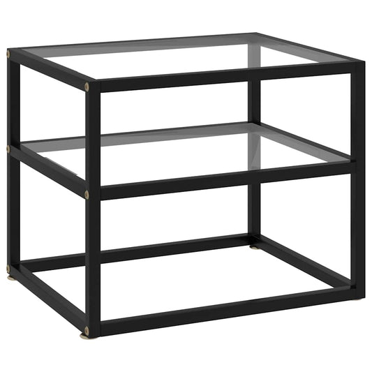 322851 vidaXL Console Table Transparent 50x40x40 cm Tempered Glass