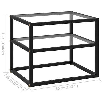 322851 vidaXL Console Table Transparent 50x40x40 cm Tempered Glass