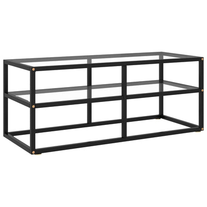 vidaXL TV Cabinet Black with Tempered Glass 100x40x40 cm