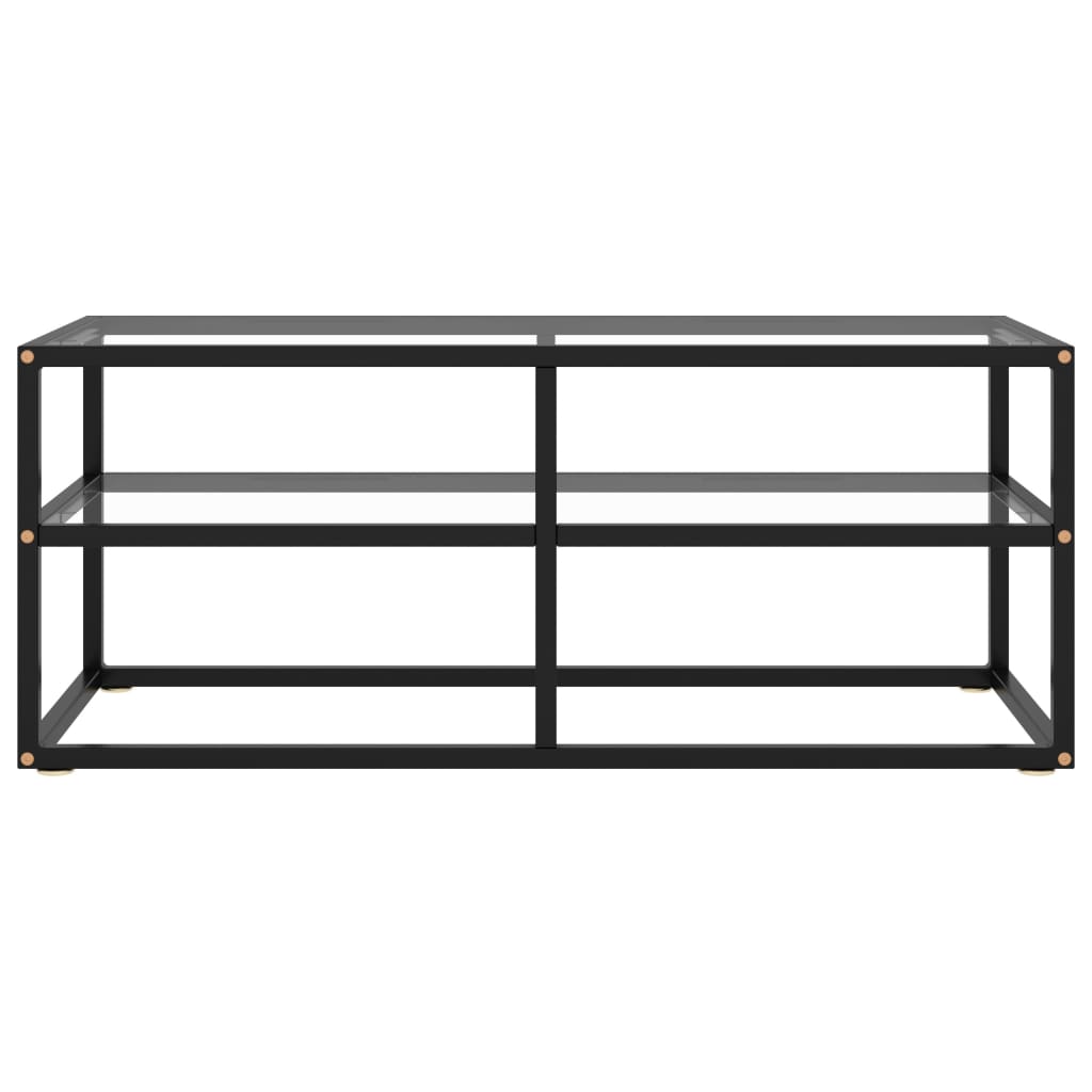 vidaXL TV Cabinet Black with Tempered Glass 100x40x40 cm