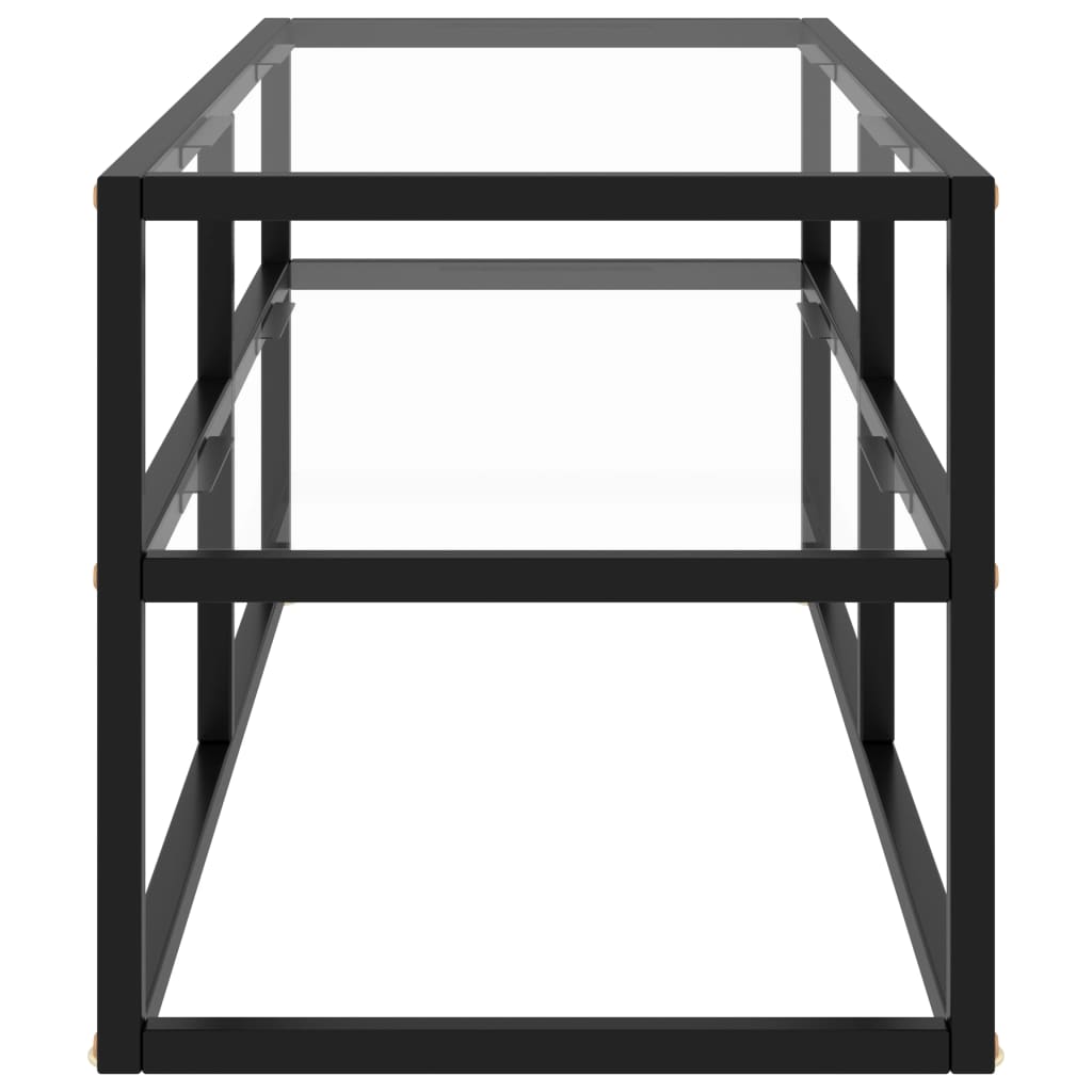 vidaXL TV Cabinet Black with Tempered Glass 100x40x40 cm