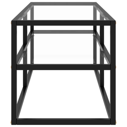 vidaXL TV Cabinet Black with Tempered Glass 100x40x40 cm