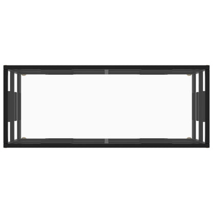 vidaXL TV Cabinet Black with Tempered Glass 100x40x40 cm