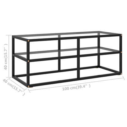 vidaXL TV Cabinet Black with Tempered Glass 100x40x40 cm