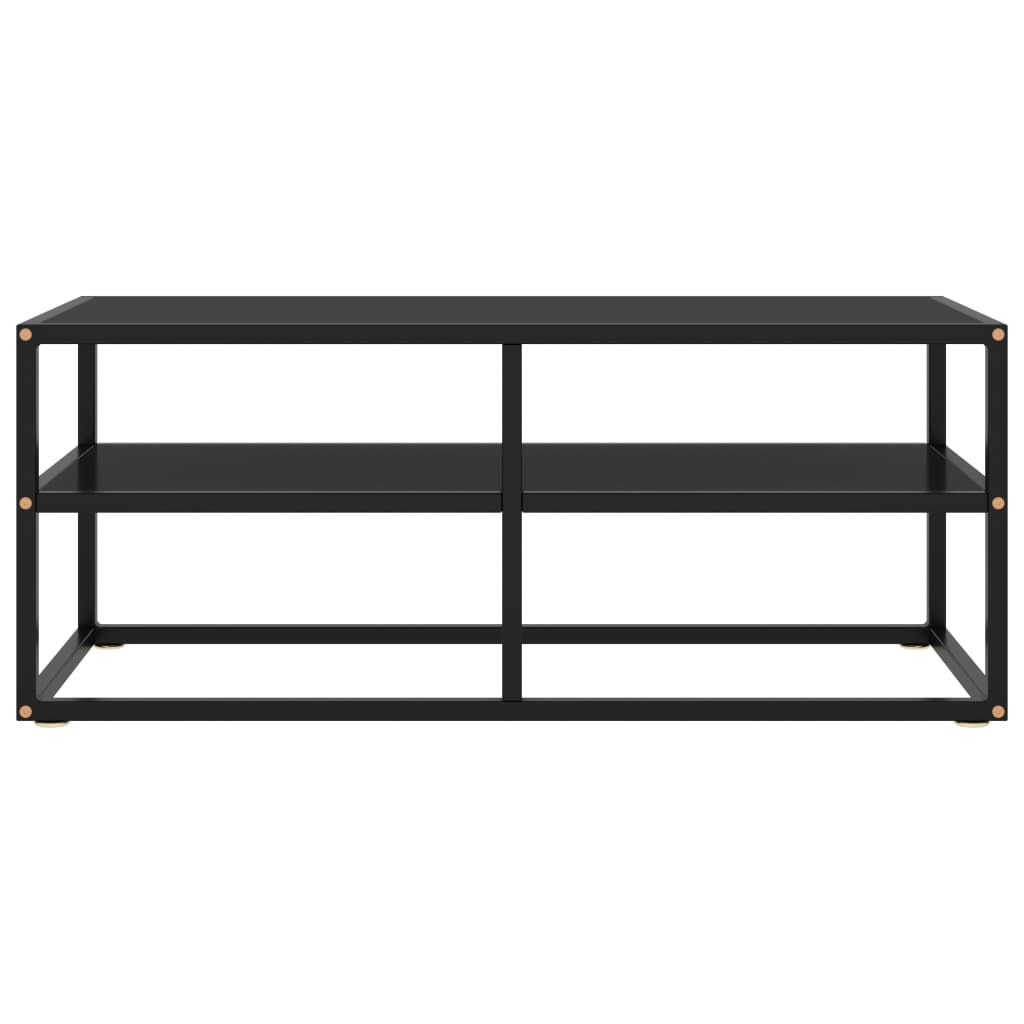 vidaXL TV Cabinet Black with Black Glass 100x40x40 cm