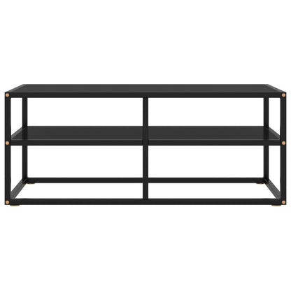 vidaXL TV Cabinet Black with Black Glass 100x40x40 cm