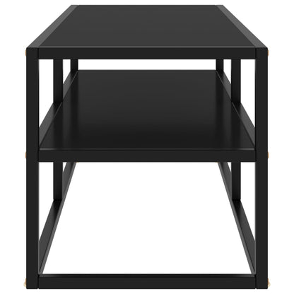 vidaXL TV Cabinet Black with Black Glass 100x40x40 cm
