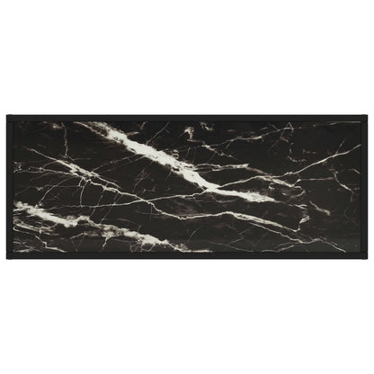 vidaXL TV Cabinet Black with Black Marble Glass 100x40x40 cm