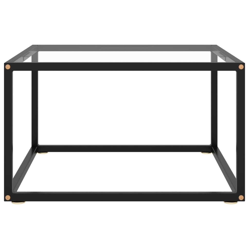 vidaXL Coffee Table Black with Tempered Glass 60x60x35 cm