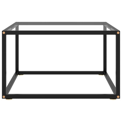 vidaXL Coffee Table Black with Tempered Glass 60x60x35 cm