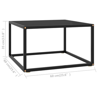 vidaXL Coffee Table | Black | Tempered glass | 60x60x35 cm | Durable