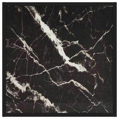 322874 vidaXL Coffee Table Black with Black Marble Glass 60x60x35 cm