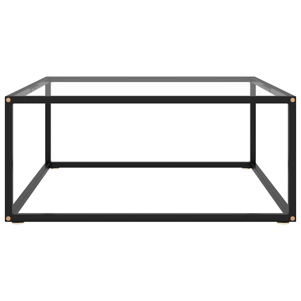 322875 vidaXL Coffee Table Black with Tempered Glass 80x80x35 cm