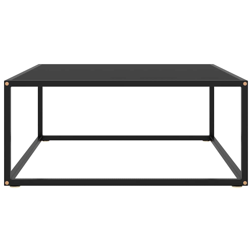 322876 vidaXL Coffee Table Black with Black Glass 80x80x35 cm