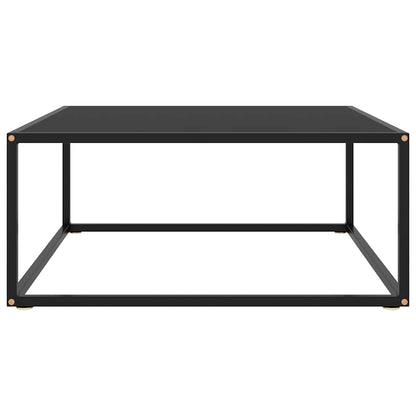 322876 vidaXL Coffee Table Black with Black Glass 80x80x35 cm