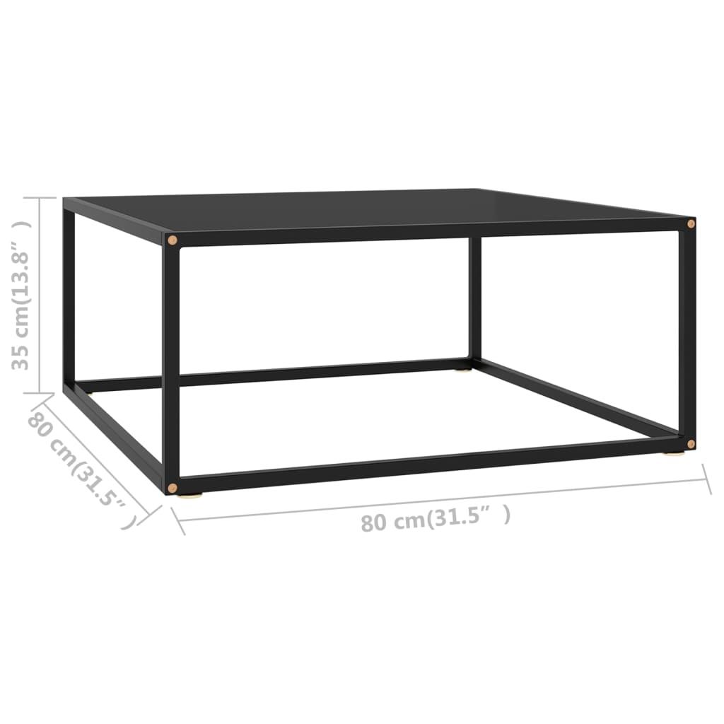 vidaXL Coffee Table | Black | Tempered glass, powder-coated steel