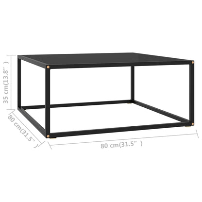 vidaXL Coffee Table | Black | Tempered glass, powder-coated steel