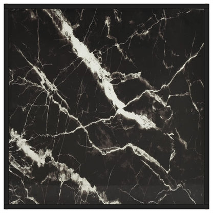 vidaXL Coffee Table Black with Black Marble Glass 80x80x35 cm
