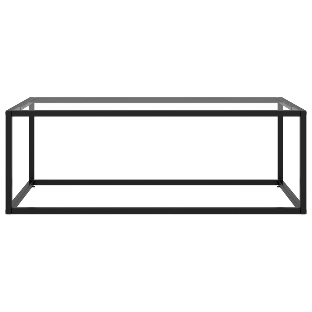 vidaXL Coffee Table Black with Tempered Glass 100x50x35 cm