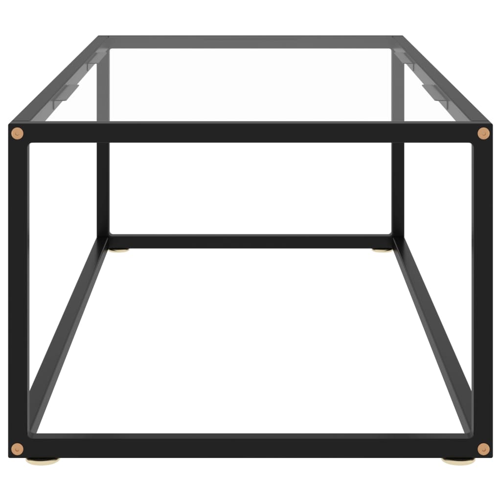 vidaXL Coffee Table Black with Tempered Glass 100x50x35 cm