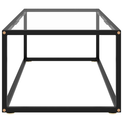 vidaXL Coffee Table Black with Tempered Glass 100x50x35 cm