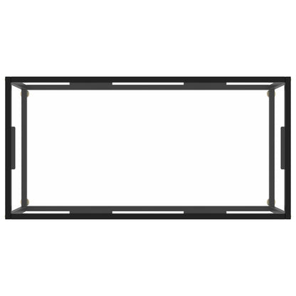 vidaXL Coffee Table Black with Tempered Glass 100x50x35 cm