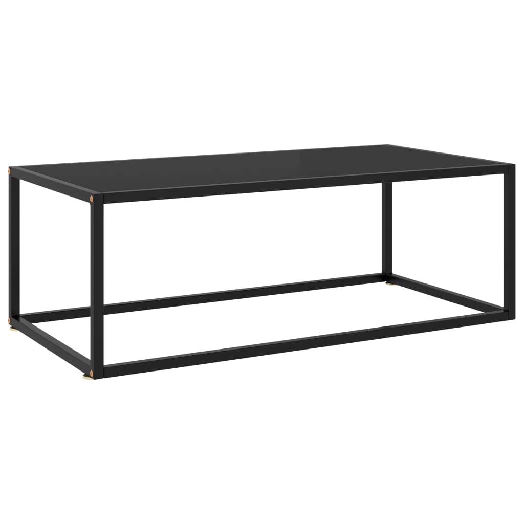 vidaXL Coffee Table | Black | Tempered Glass, Powder-Coated Steel | Medium