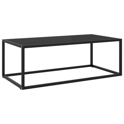 vidaXL Coffee Table | Black | Tempered Glass, Powder-Coated Steel | Medium