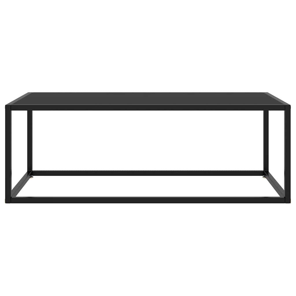 vidaXL Coffee Table | Black | Tempered Glass, Powder-Coated Steel | Medium