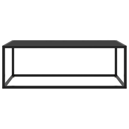vidaXL Coffee Table | Black | Tempered Glass, Powder-Coated Steel | Medium
