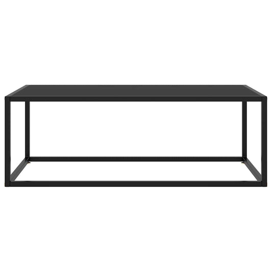 vidaXL Coffee Table | Black | Tempered Glass, Powder-Coated Steel | Medium