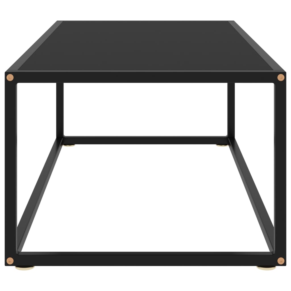 vidaXL Coffee Table | Black | Tempered Glass, Powder-Coated Steel | Medium