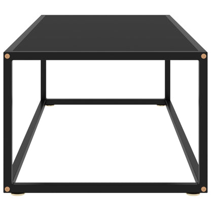 vidaXL Coffee Table | Black | Tempered Glass, Powder-Coated Steel | Medium