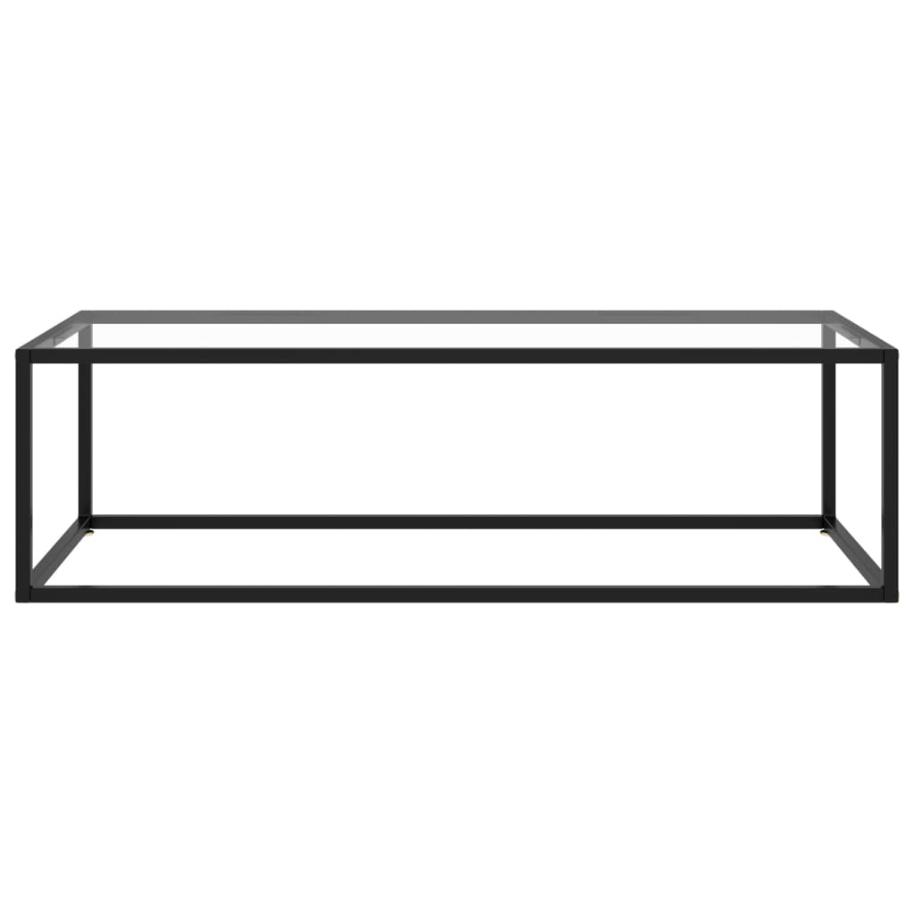 vidaXL Coffee Table Black with Tempered Glass 120x60x35 cm