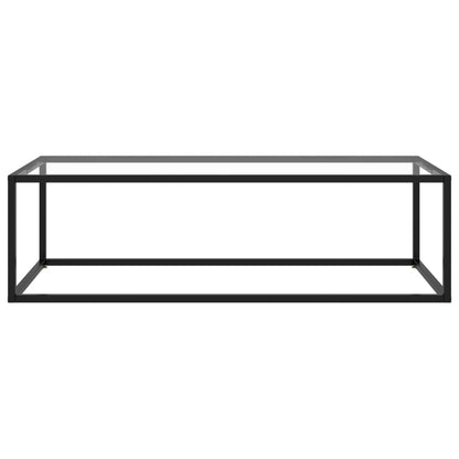 vidaXL Coffee Table Black with Tempered Glass 120x60x35 cm