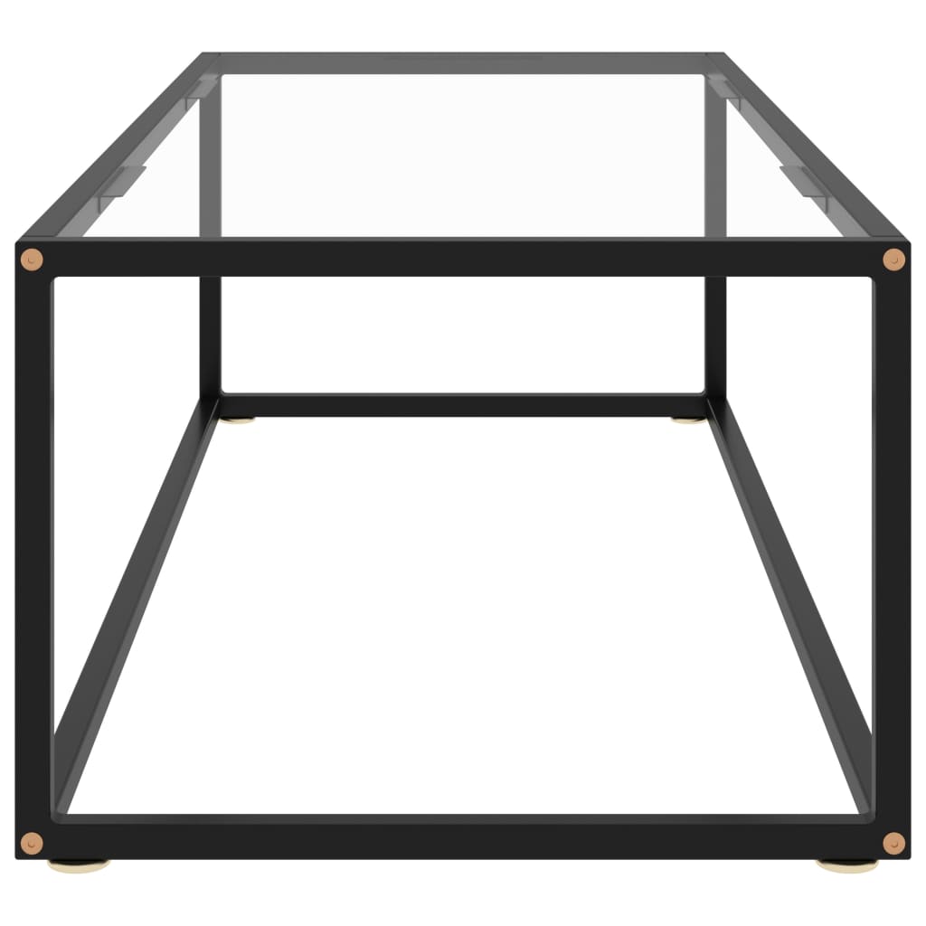 vidaXL Coffee Table Black with Tempered Glass 120x60x35 cm